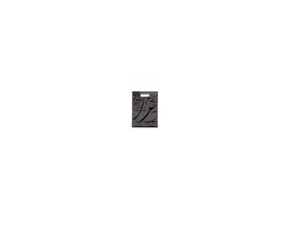 Plast bærepose sort LD 50my 250 x 350 + 40 mm, 1000 stk pr eske 